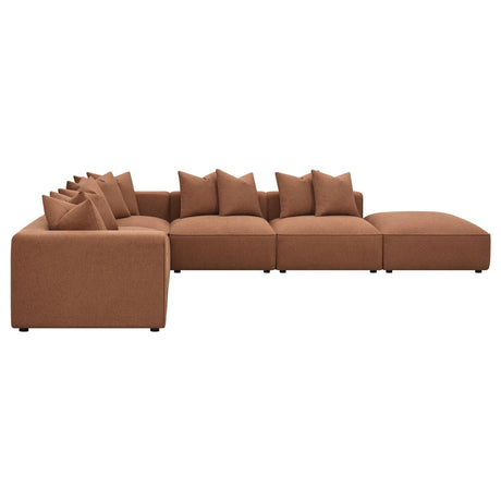 Jennifer Jennifer 6-piece Upholstered Modular Sectional Terracotta 551591-SET - Ella Furniture