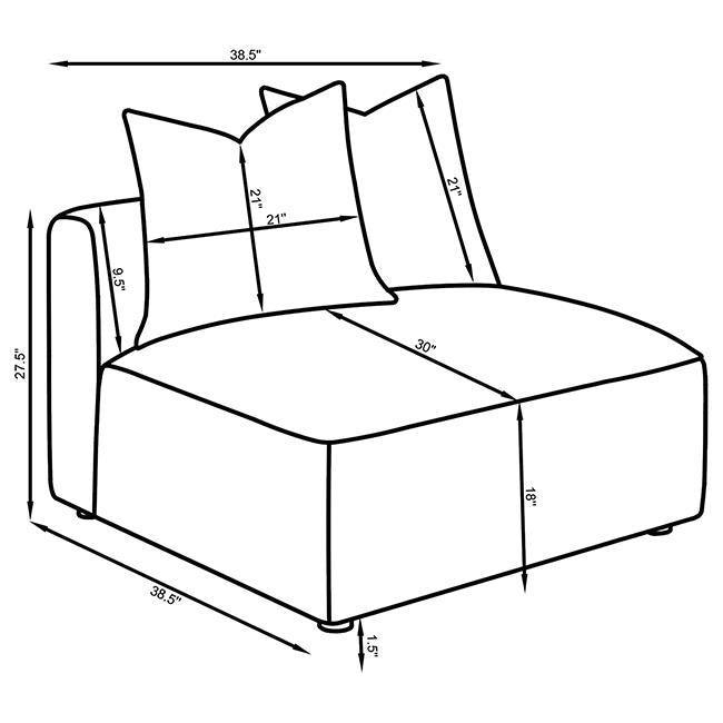 Jennifer Jennifer Upholstered Armless Chair Grey 551594 - Ella Furniture