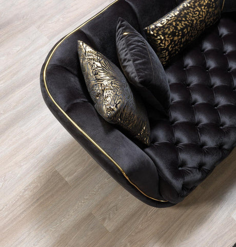 Jenny Black Velvet Sofa & Loveseat - Ella Furniture