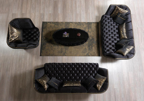 Jenny Black Velvet Sofa & Loveseat - Ella Furniture