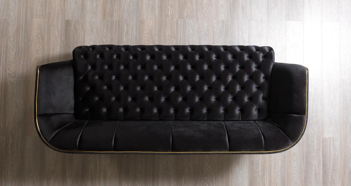 Jenny Black Velvet Sofa & Loveseat - Ella Furniture