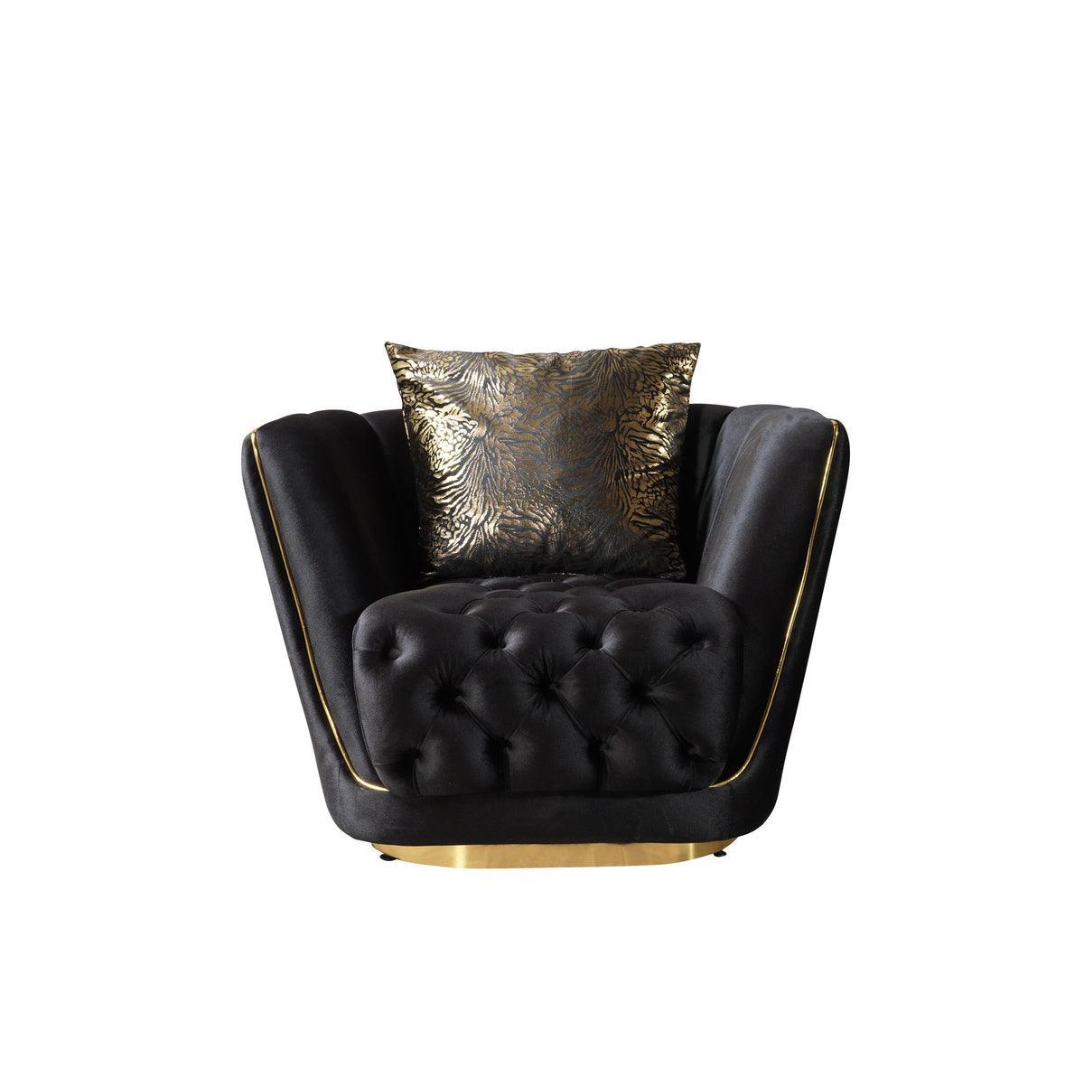 Jenny Black Velvet Sofa & Loveseat - Ella Furniture