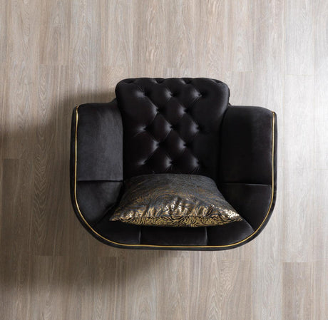 Jenny Black Velvet Sofa & Loveseat - Ella Furniture