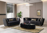 Jenny Black Velvet Sofa & Loveseat - Ella Furniture