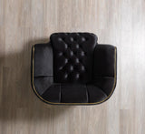 Jenny Black Velvet Sofa & Loveseat - Ella Furniture