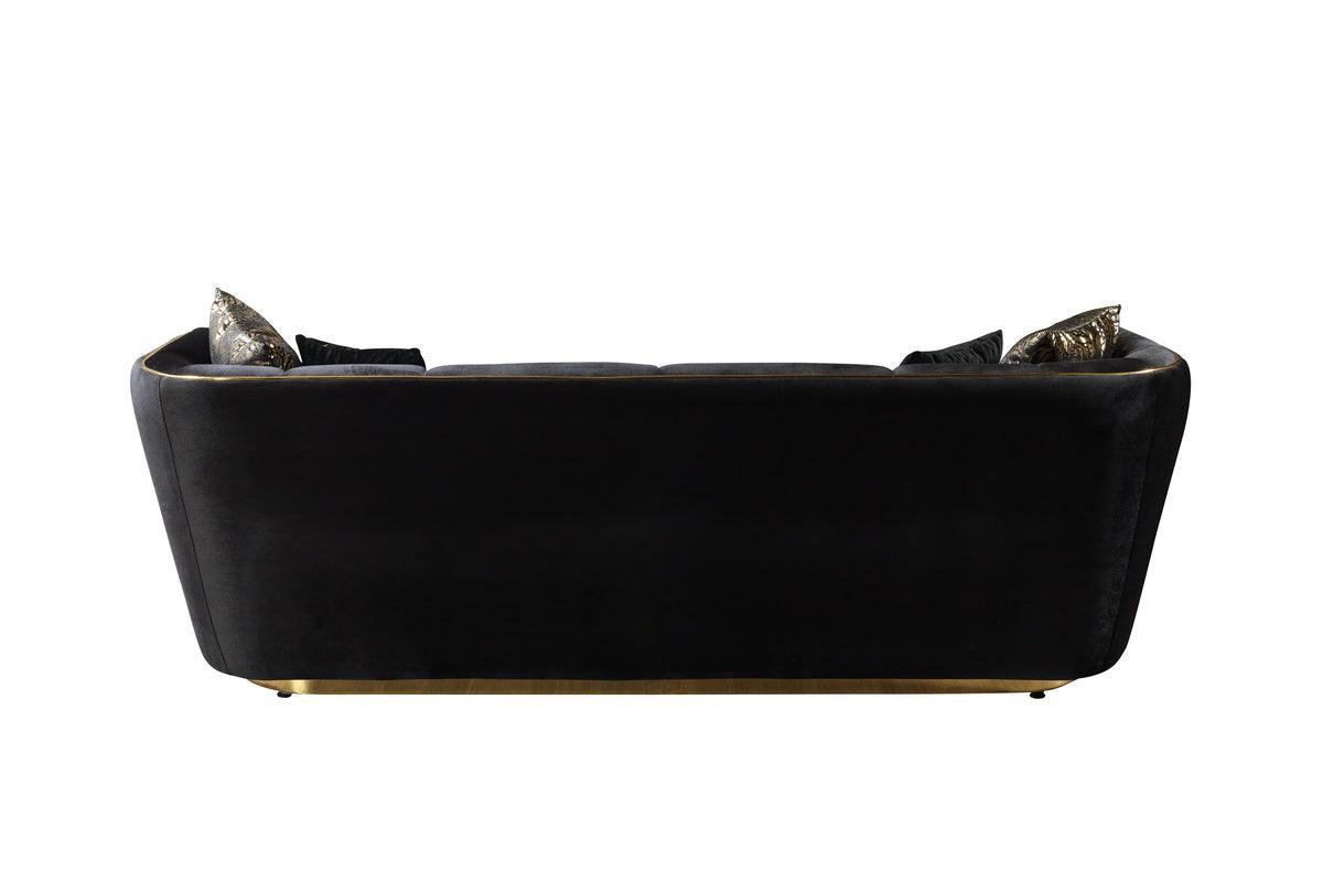 Jenny Black Velvet Sofa & Loveseat - Ella Furniture