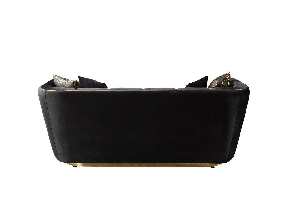 Jenny Black Velvet Sofa & Loveseat - Ella Furniture
