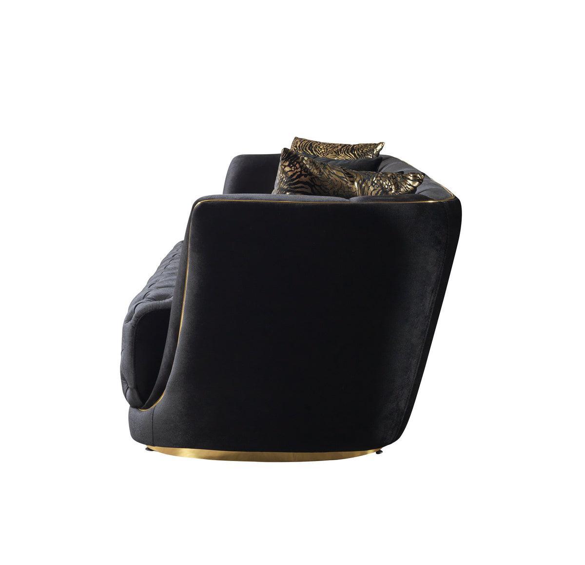 Jenny Black Velvet Sofa & Loveseat - Ella Furniture