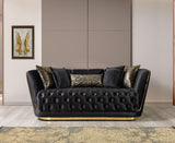 Jenny Black Velvet Sofa & Loveseat - Ella Furniture