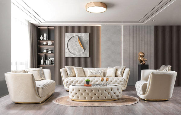 Jenny Ivory Velvet Sofa & Loveseat - Ella Furniture