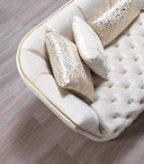 Jenny Ivory Velvet Sofa & Loveseat - Ella Furniture