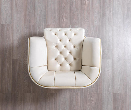Jenny Ivory Velvet Sofa & Loveseat - Ella Furniture