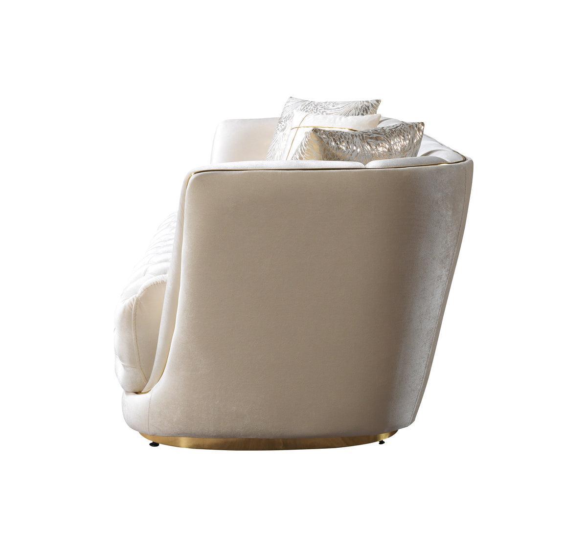 Jenny Ivory Velvet Sofa & Loveseat - Ella Furniture