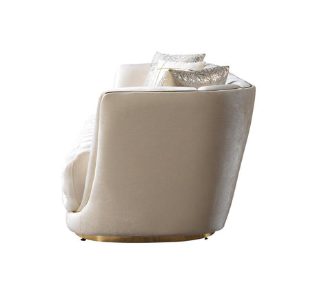 Jenny Ivory Velvet Sofa & Loveseat - Ella Furniture