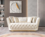 Jenny Ivory Velvet Sofa & Loveseat - Ella Furniture
