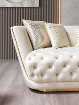 Jenny Ivory Velvet Sofa & Loveseat - Ella Furniture