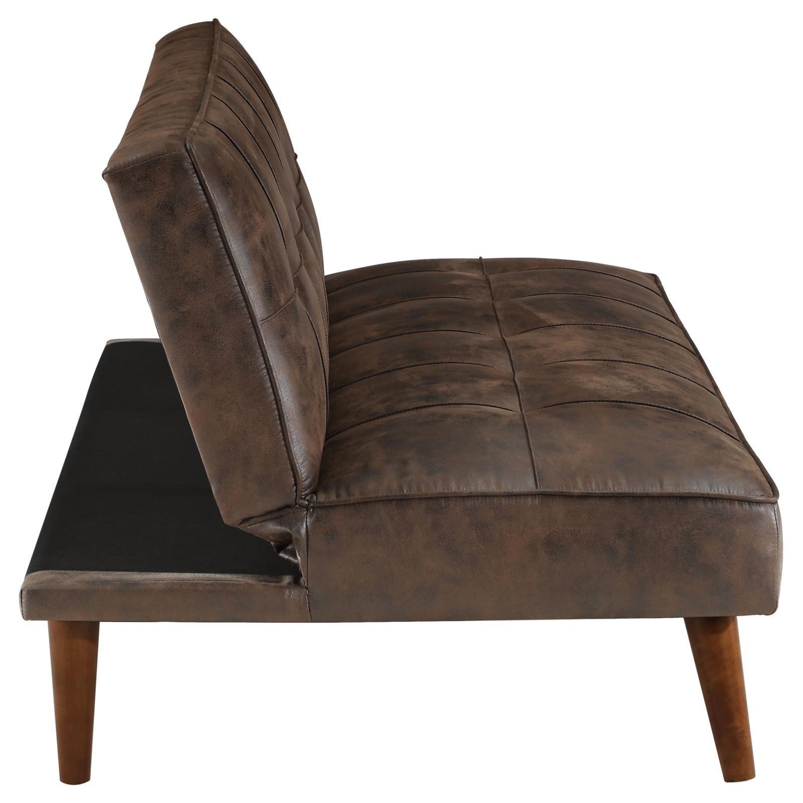 Jenson Multipurpose Upholstered Tufted Convertible Sofa Bed Dark Coffee Brown 360237 - Ella Furniture