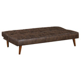 Jenson Multipurpose Upholstered Tufted Convertible Sofa Bed Dark Coffee Brown 360237 - Ella Furniture