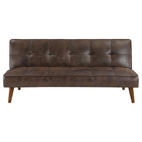 Jenson Multipurpose Upholstered Tufted Convertible Sofa Bed Dark Coffee Brown 360237 - Ella Furniture