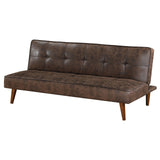 Jenson Multipurpose Upholstered Tufted Convertible Sofa Bed Dark Coffee Brown 360237 - Ella Furniture