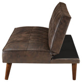 Jenson Multipurpose Upholstered Tufted Convertible Sofa Bed Dark Coffee Brown 360237 - Ella Furniture