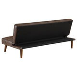 Jenson Multipurpose Upholstered Tufted Convertible Sofa Bed Dark Coffee Brown 360237 - Ella Furniture