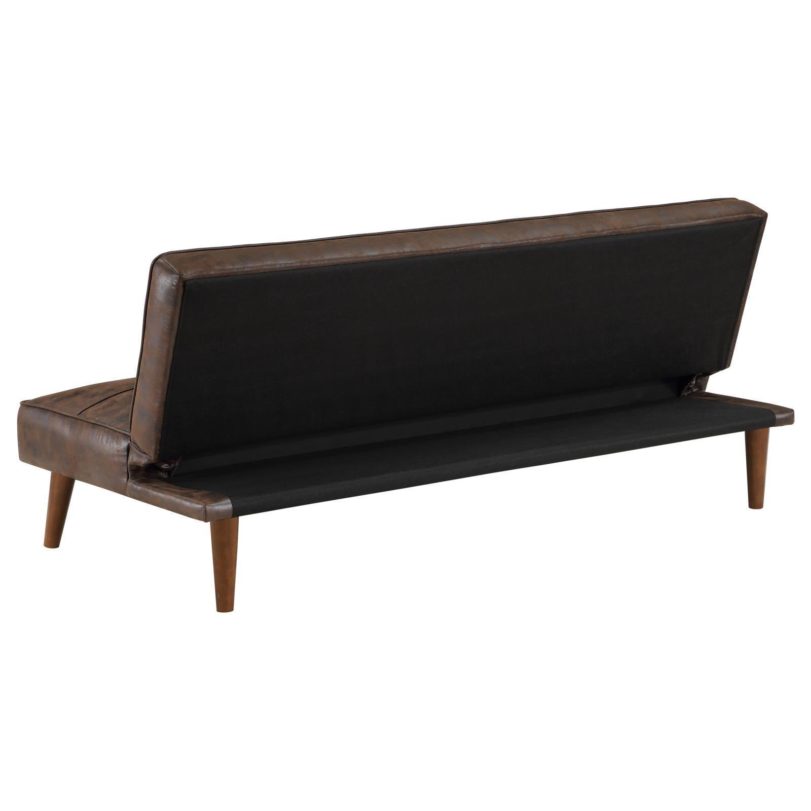 Jenson Multipurpose Upholstered Tufted Convertible Sofa Bed Dark Coffee Brown 360237 - Ella Furniture