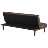 Jenson Multipurpose Upholstered Tufted Convertible Sofa Bed Dark Coffee Brown 360237 - Ella Furniture