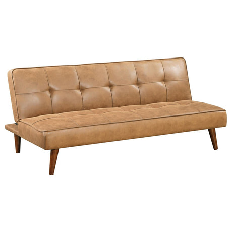 Jenson Multipurpose Upholstered Tufted Convertible Sofa Bed Saddle Brown 360234 - Ella Furniture