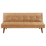 Jenson Multipurpose Upholstered Tufted Convertible Sofa Bed Saddle Brown 360234 - Ella Furniture
