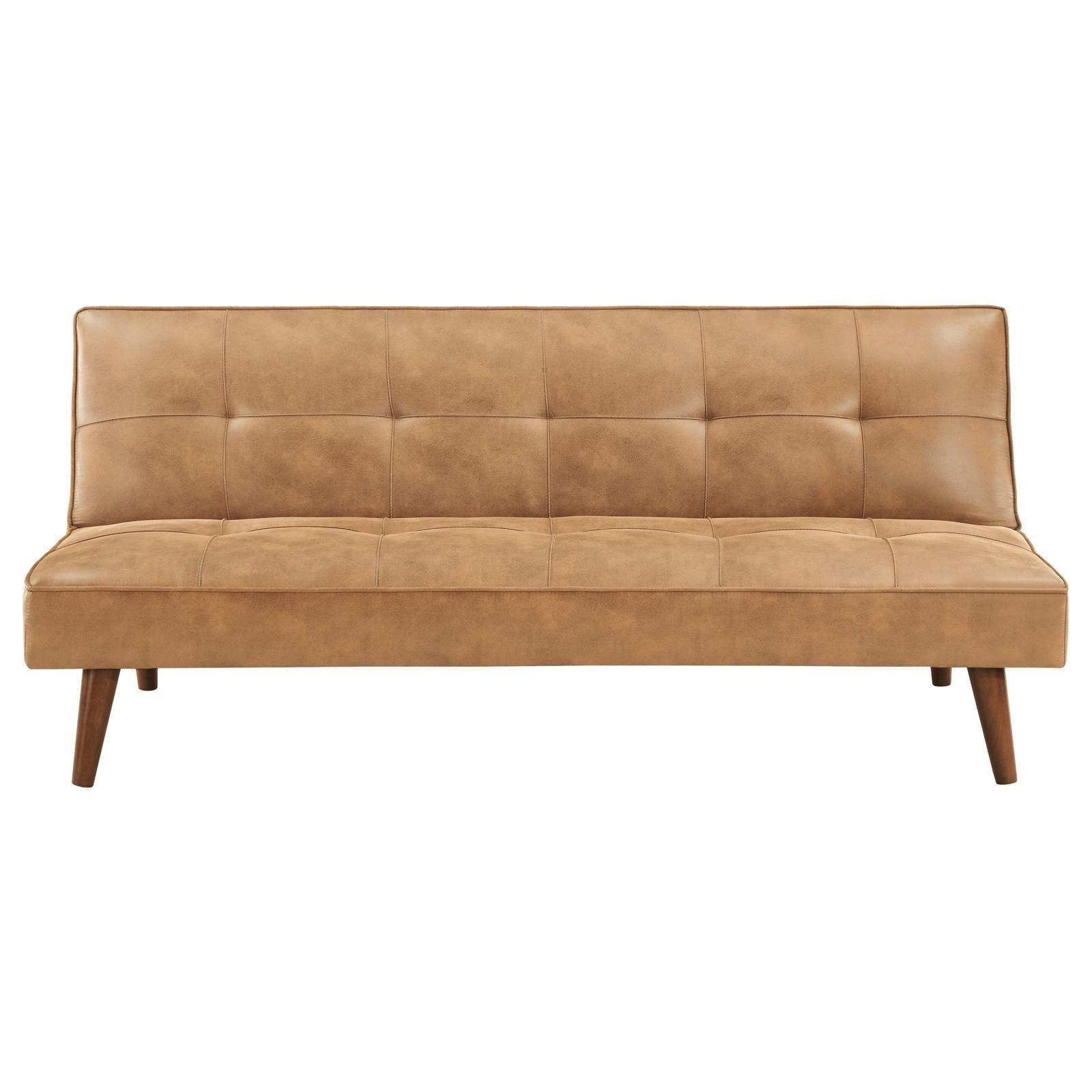 Jenson Multipurpose Upholstered Tufted Convertible Sofa Bed Saddle Brown 360234 - Ella Furniture