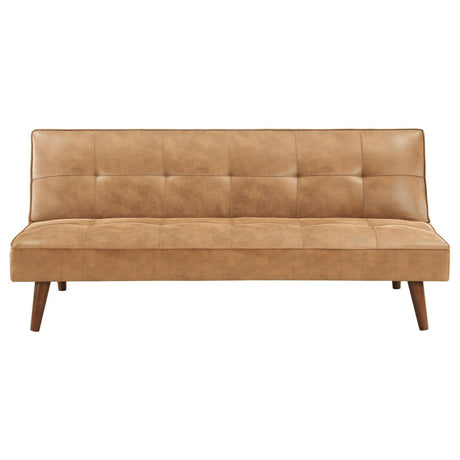 Jenson Multipurpose Upholstered Tufted Convertible Sofa Bed Saddle Brown 360234 - Ella Furniture