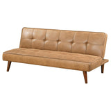 Jenson Multipurpose Upholstered Tufted Convertible Sofa Bed Saddle Brown 360234 - Ella Furniture