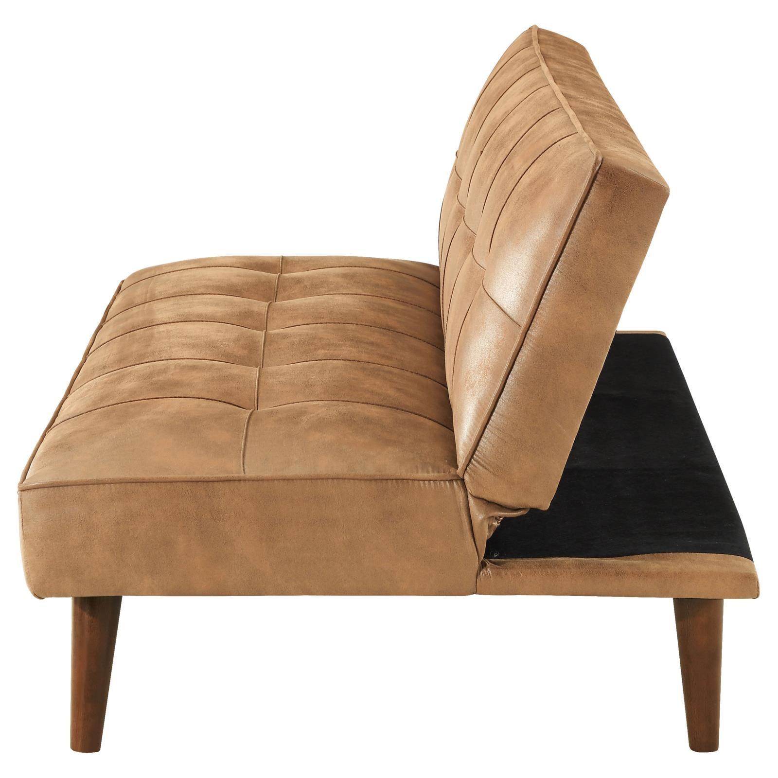 Jenson Multipurpose Upholstered Tufted Convertible Sofa Bed Saddle Brown 360234 - Ella Furniture