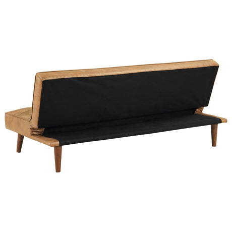 Jenson Multipurpose Upholstered Tufted Convertible Sofa Bed Saddle Brown 360234 - Ella Furniture