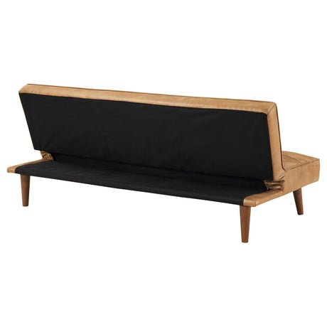 Jenson Multipurpose Upholstered Tufted Convertible Sofa Bed Saddle Brown 360234 - Ella Furniture
