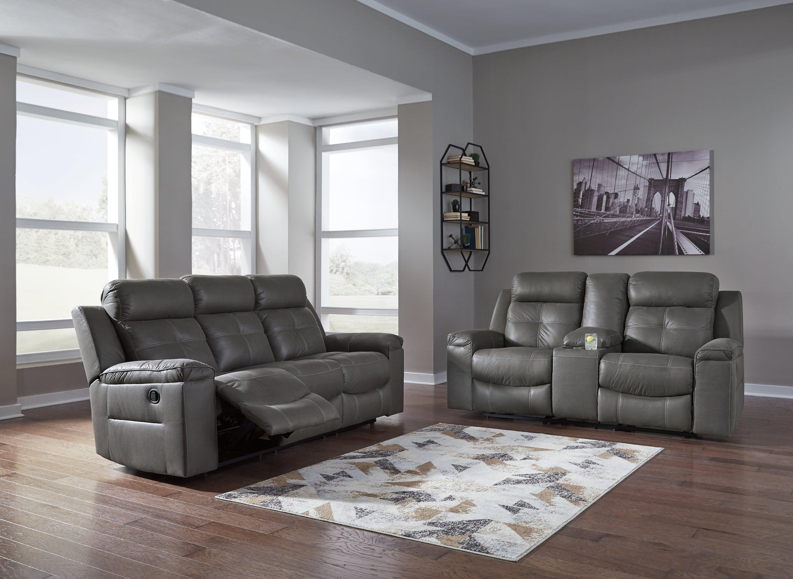 Jesolo Dark Gray Sofa And Loveseat - Ella Furniture