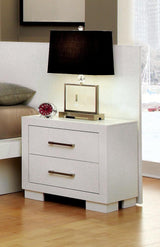 Jessica White Platform With Rail Seating Bedroom Set - Ella Furniture