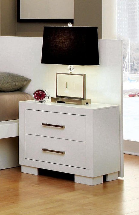 Jessica White Platform With Rail Seating Bedroom Set - Ella Furniture