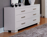 Jessica White Platform With Rail Seating Bedroom Set - Ella Furniture