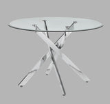 Jetta Black Sleek And Modern Contemporary Round Glass Dining Room Set - Ella Furniture