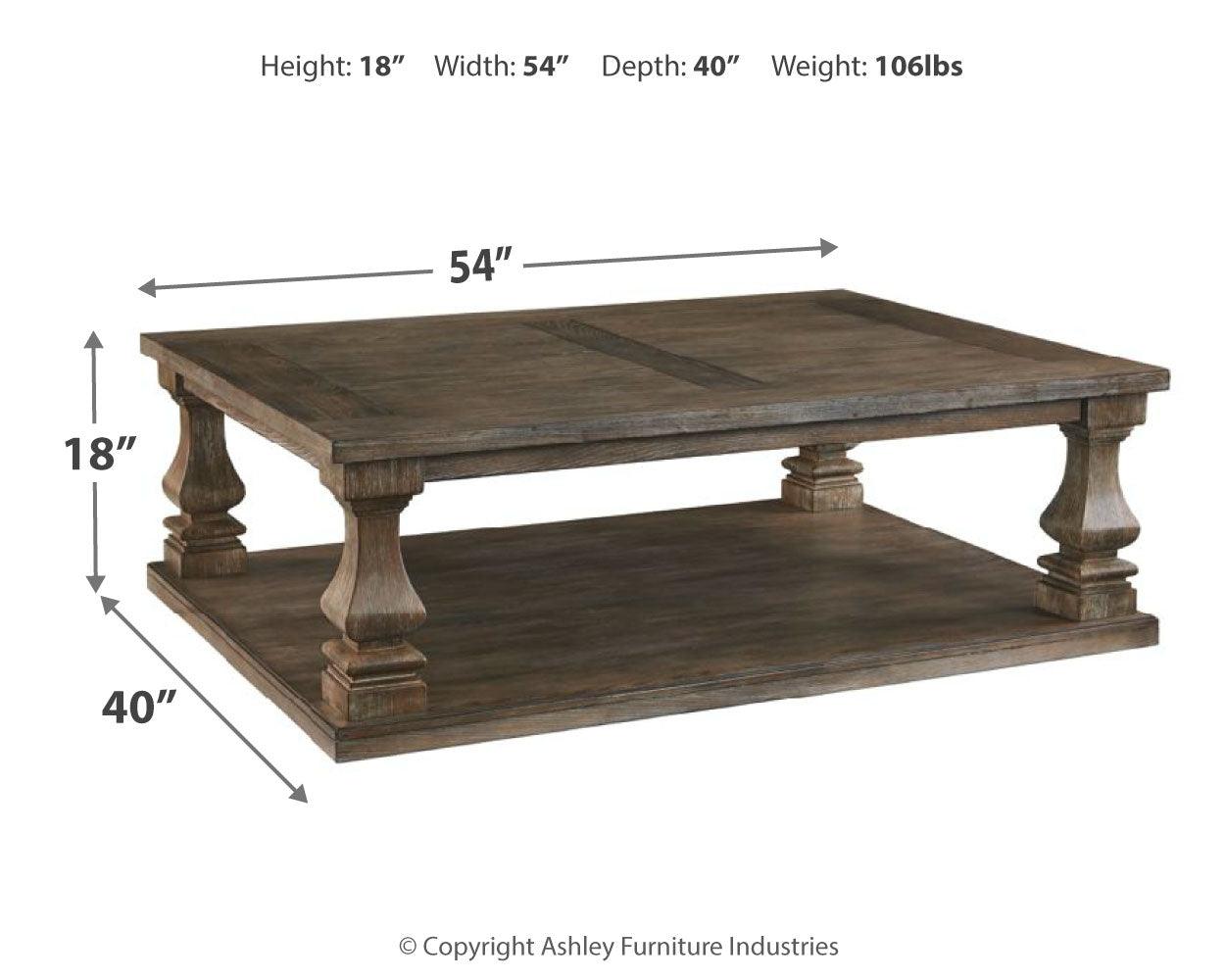 Johnelle Gray Coffee Table With 1 End Table - Ella Furniture