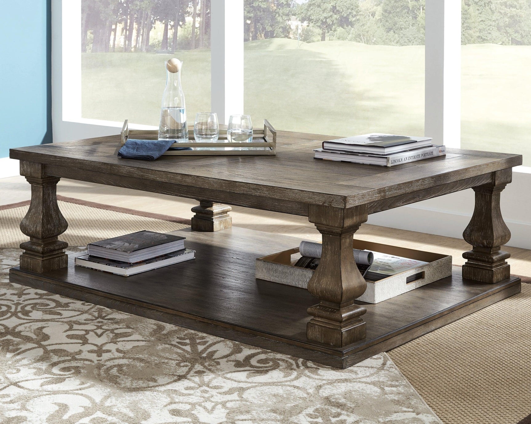 Johnelle Gray Coffee Table With 2 End Tables - Ella Furniture