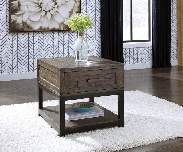 Johurst Grayish Brown 2 End Tables - Ella Furniture