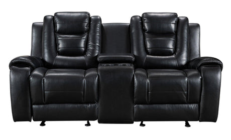 Jordan Black Modern Sleek Contemporary Faux Leather 3Pc Reclining Set - Ella Furniture