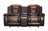 Jordan Brown Modern Sleek Contemporary Faux Leather 3Pc Reclining Set - Ella Furniture