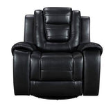Jordan Black Faux Leather 3-Piece Reclining Set
