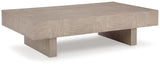 Jorlaina Light Grayish Brown Coffee Table angled view