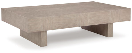 Jorlaina Light Grayish Brown Coffee Table angled view