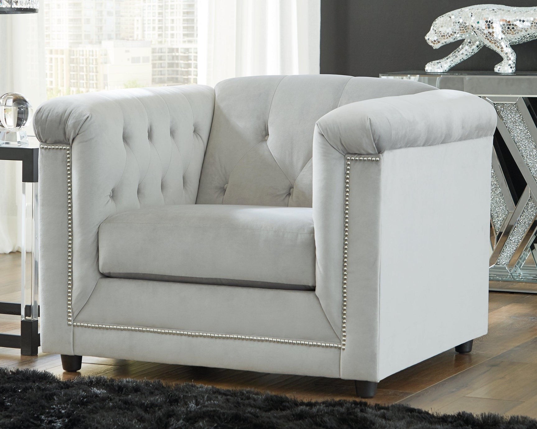 Josanna Gray Sofa, Loveseat And Chair - Ella Furniture